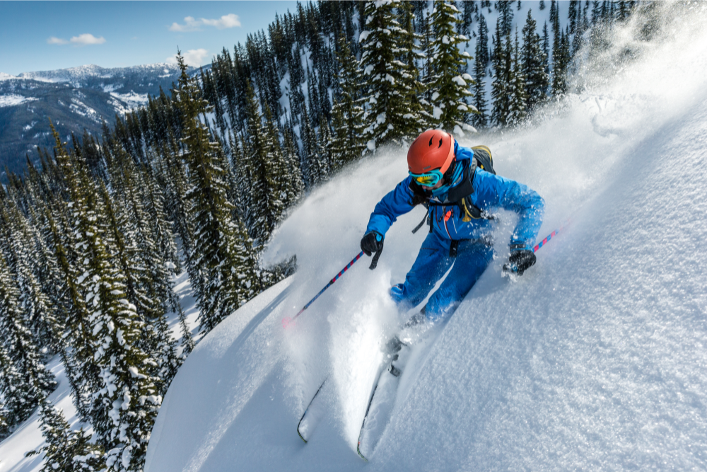 Person Skiing in Powder at Deer Valley